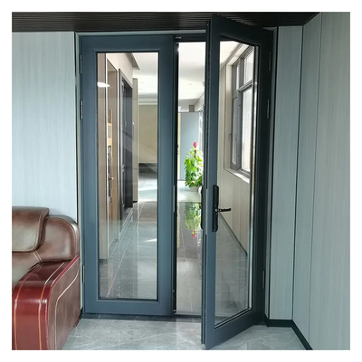comprar Superficie terminada Puerta giratoria de aluminio de corte térmico moderno con mejora de vidrio triplex online manufacture