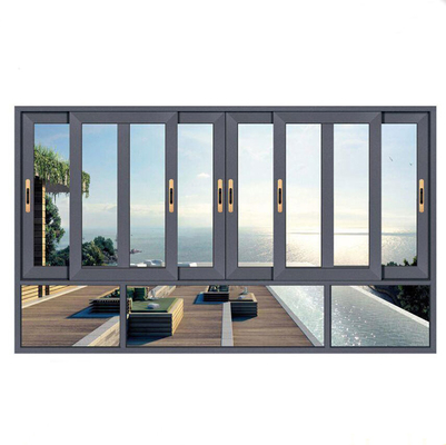 comprar Sello de 8 vías de aluminio de tres pistas de ventanas deslizantes de 2,2 mm espesor de pared Equipo de diseñadores fuerte online manufacture