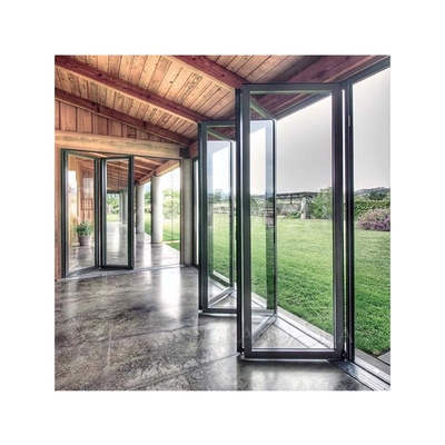 comprar 1.4mm de espesor de pared de aluminio de vidrio Patio puerta de acordeón para la solución de seguridad moderna online manufacture