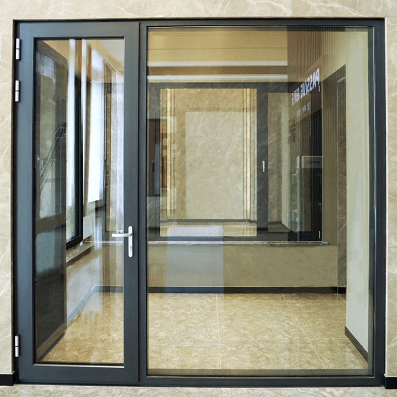 Puertas de vidrio de aluminio de ruptura térmica para casas de villa