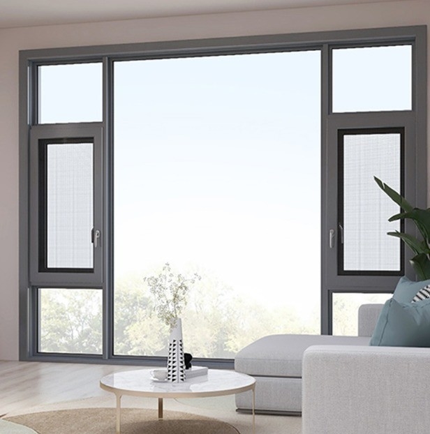 Ventanas de aluminio de dormitorio con malla de mosquitos tipo de cortina colgante del distribuidor de ventanas
