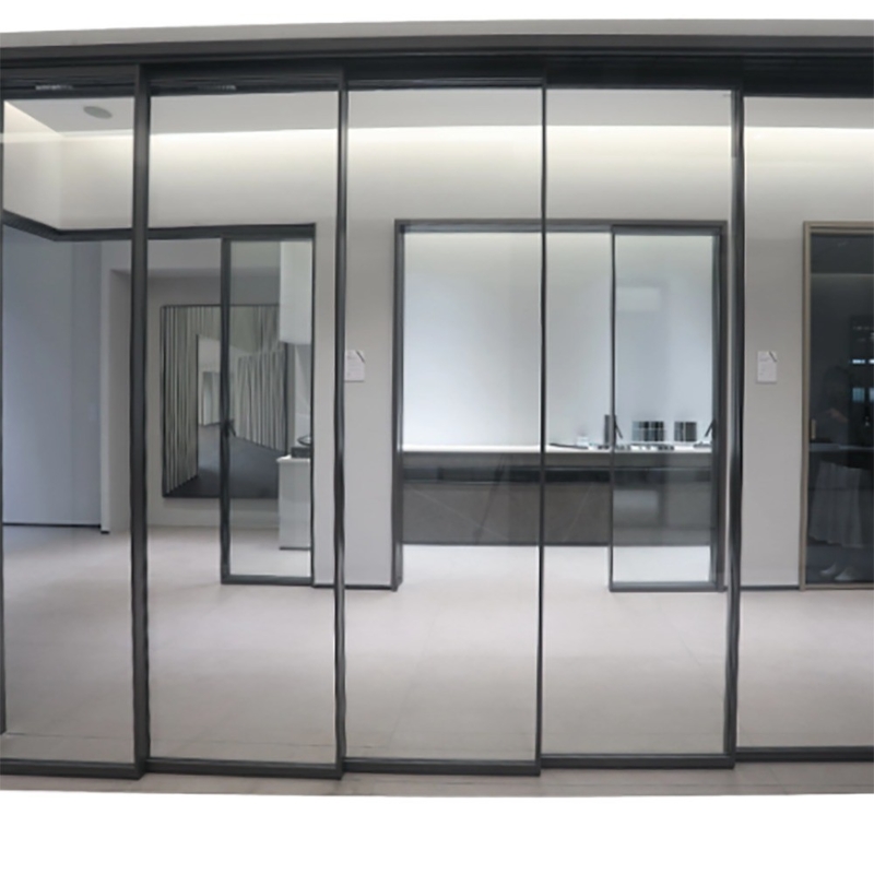Puertas deslizantes de vidrio de aluminio de marco estrecho con método de apertura de tira y rodadura