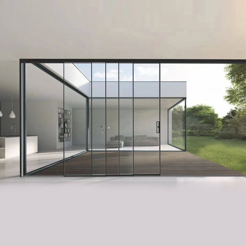 Puertas deslizantes de aluminio de marco estrecho personalizables para ventanas Solución de altos estándares