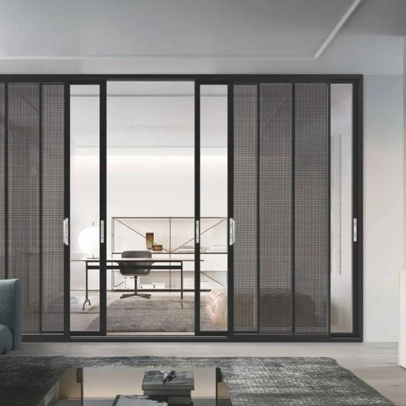 Puertas deslizantes de aluminio de marco estrecho personalizables para ventanas Solución de altos estándares