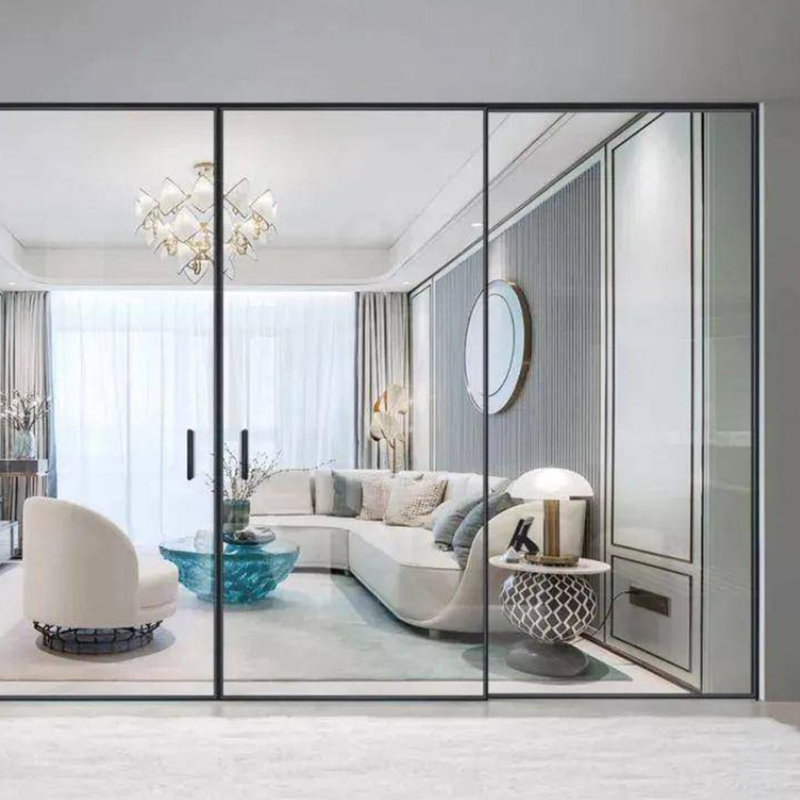 Puertas deslizantes de aluminio de marco estrecho personalizables para ventanas Solución de altos estándares