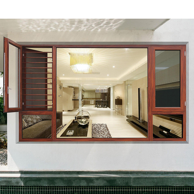 Tipo de cortina colgante Diseño personalizado Ventana de aluminio con un espesor de pared de 1,4 mm