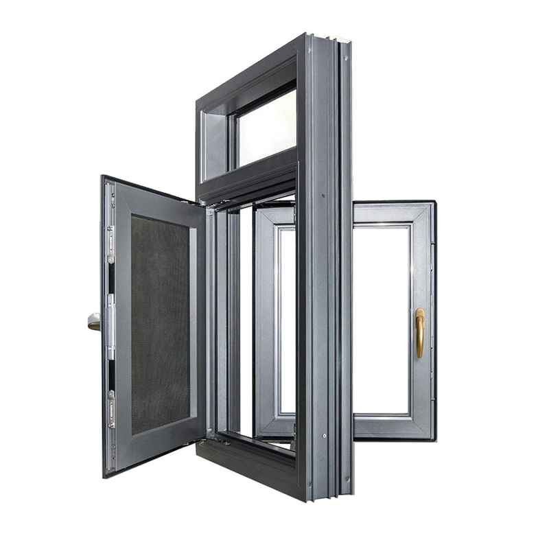 Tipo de cortina colgante Ventanas y puertas de aluminio de ahorro de energía para apertura horizontal