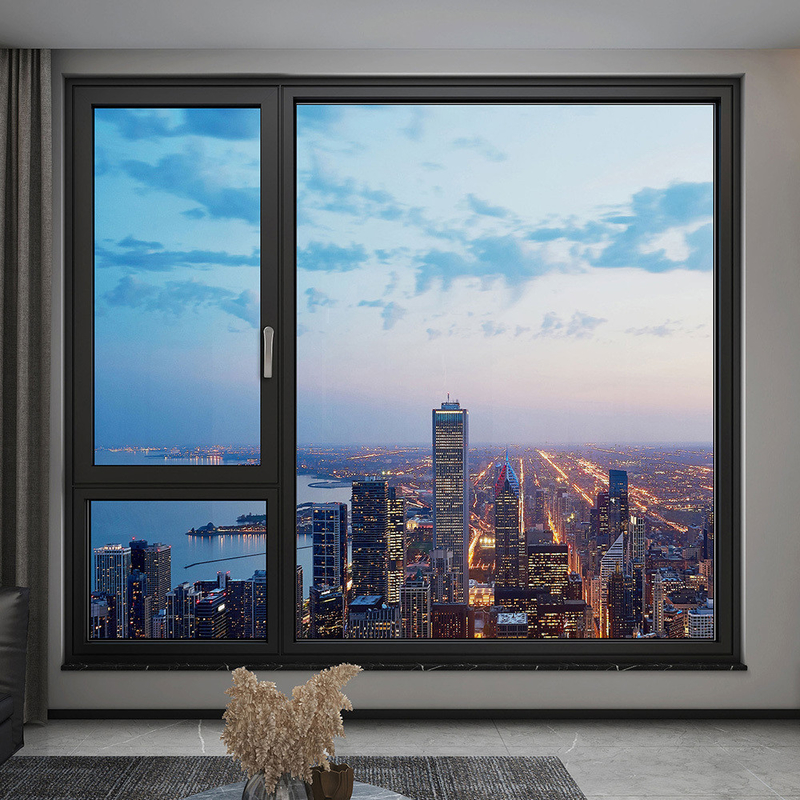 14 capas de sellado de aluminio triple acristalado ventanas para diseño personalizado de vidrio de la villa ventanas