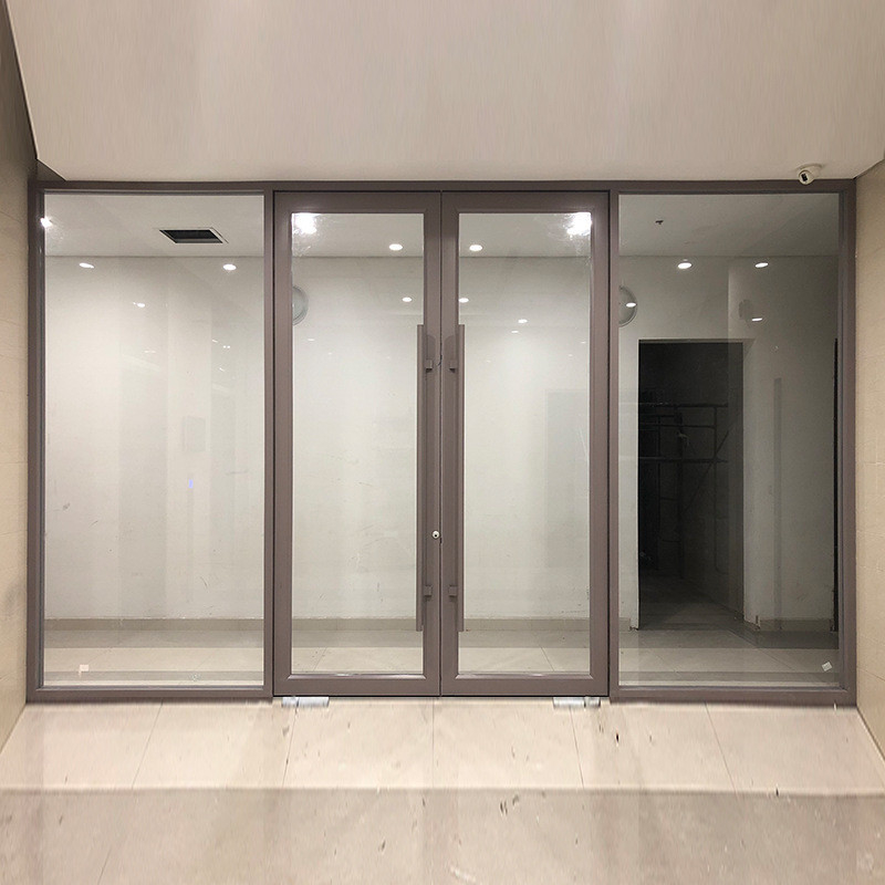 Mejore su espacio con una puerta de resorte de aluminio de doble cristal aislante de sonido y simple
