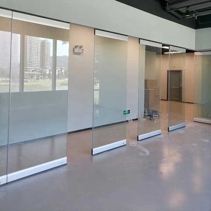Puerta de vidrio sin marco de aluminio de ruptura térmica de superficie terminada para un rendimiento duradero