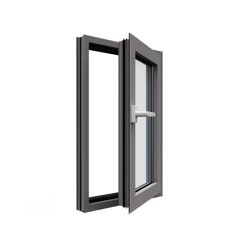 1.8mm de espesor de pared de aluminio Casement vidrio ventanas para superior y tamaño personalizado