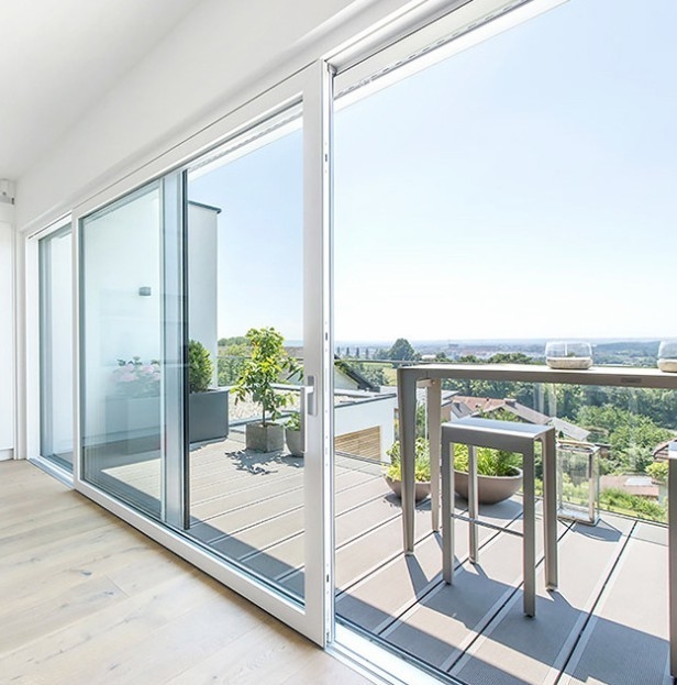 Puertas corredizas de aluminio exterior de vidrio con material para patio
