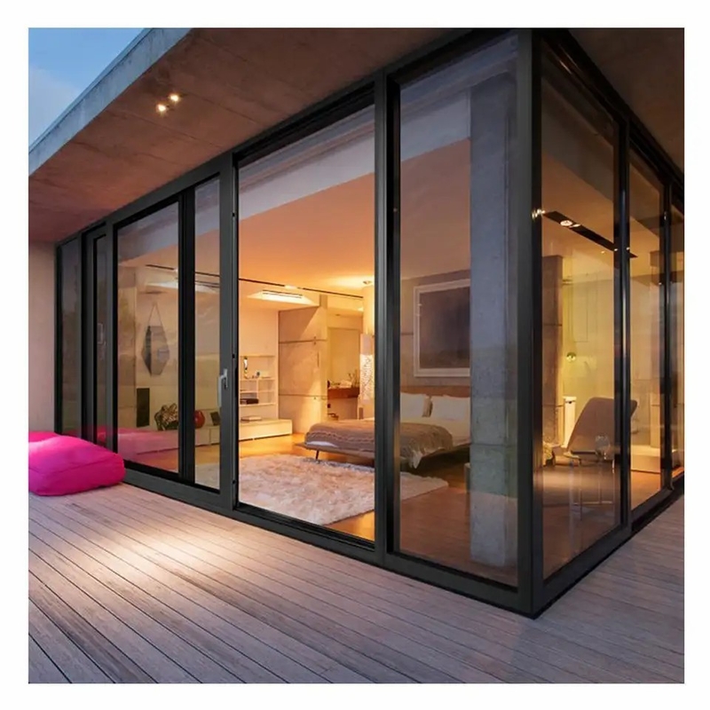 Ancho del marco de ventana de 70 mm Elevador de aluminio y puerta corredera con opción de actualización de vidrio triplex