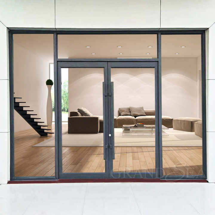 Puerta de cristal de resorte de aluminio de corte térmico en color moderno para baño de ahorro de energía