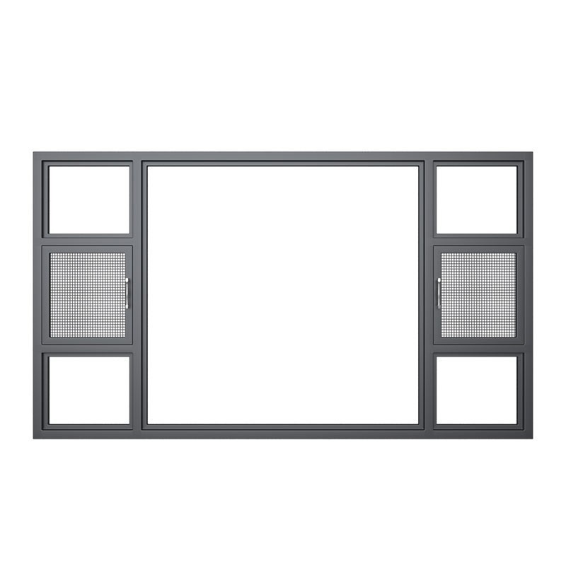 Nivel 6 estanqueidad al agua Puente roto Casamento de perfil de aluminio Ventanas para edificios terminales