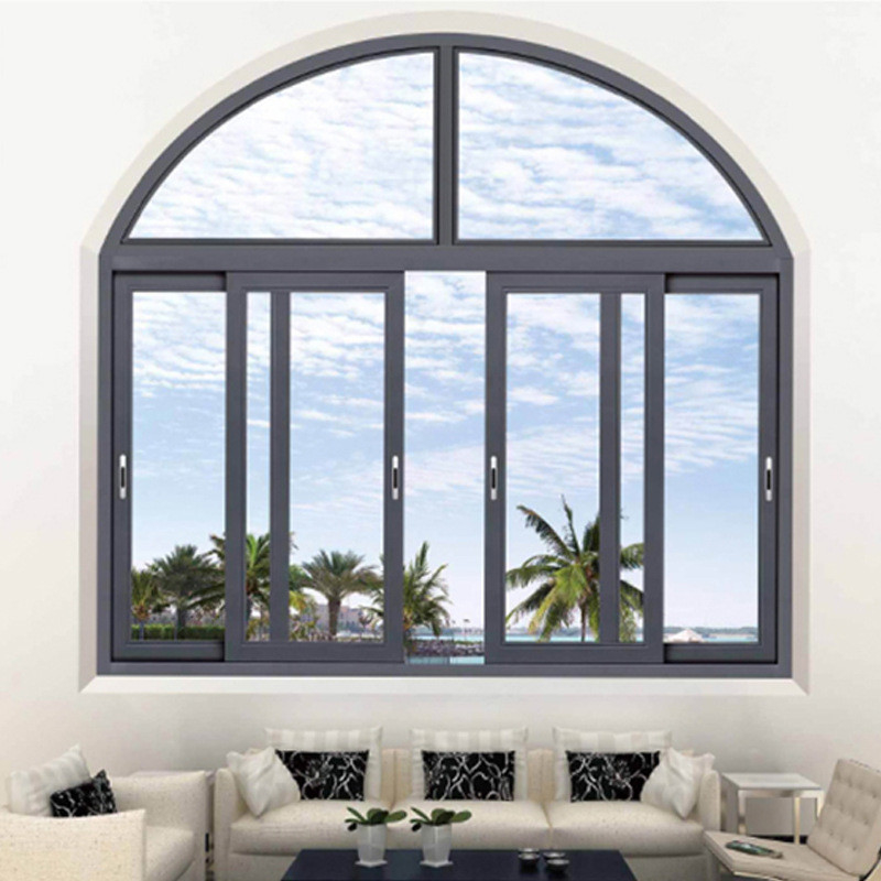 Sello de 8 vías de aluminio de tres pistas de ventanas deslizantes de 2,2 mm espesor de pared Equipo de diseñadores fuerte