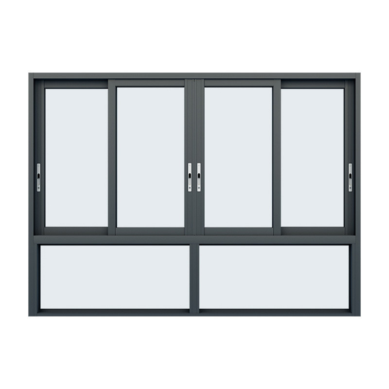 Sello de 8 vías de aluminio de tres pistas de ventanas deslizantes de 2,2 mm espesor de pared Equipo de diseñadores fuerte