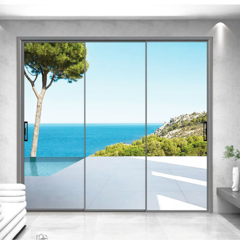 Puertas correderas de elevador de aluminio de diseño moderno con espesor de pared de 1,4 mm y vidrio doble
