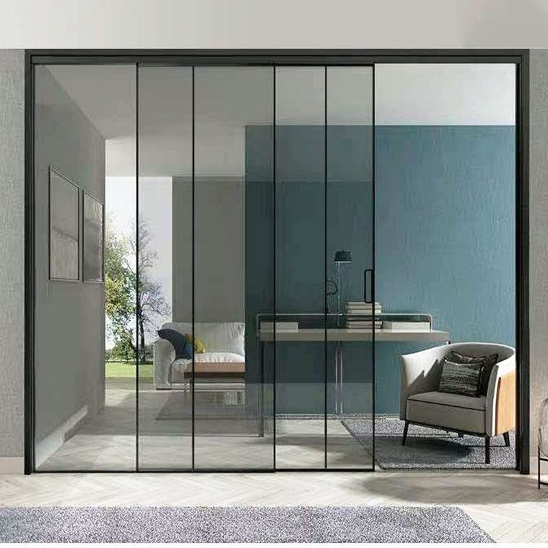 Puertas correderas de elevador de aluminio de diseño moderno con espesor de pared de 1,4 mm y vidrio doble