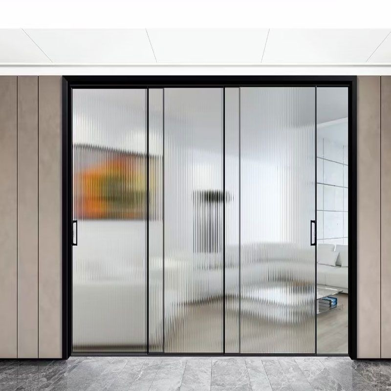 Puertas correderas de elevador de aluminio de diseño moderno con espesor de pared de 1,4 mm y vidrio doble