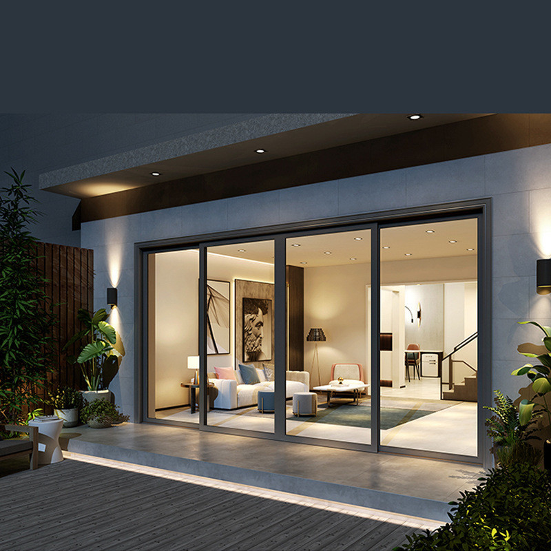 Puerta corredera de aluminio para el salón