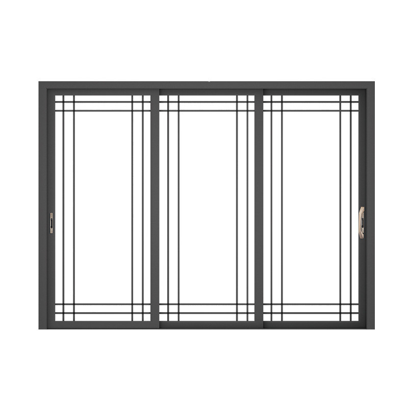 Puerta de la ventana de entrada de vidrio templado con rejilla de pantalla de acero inoxidable para aislamiento acústico