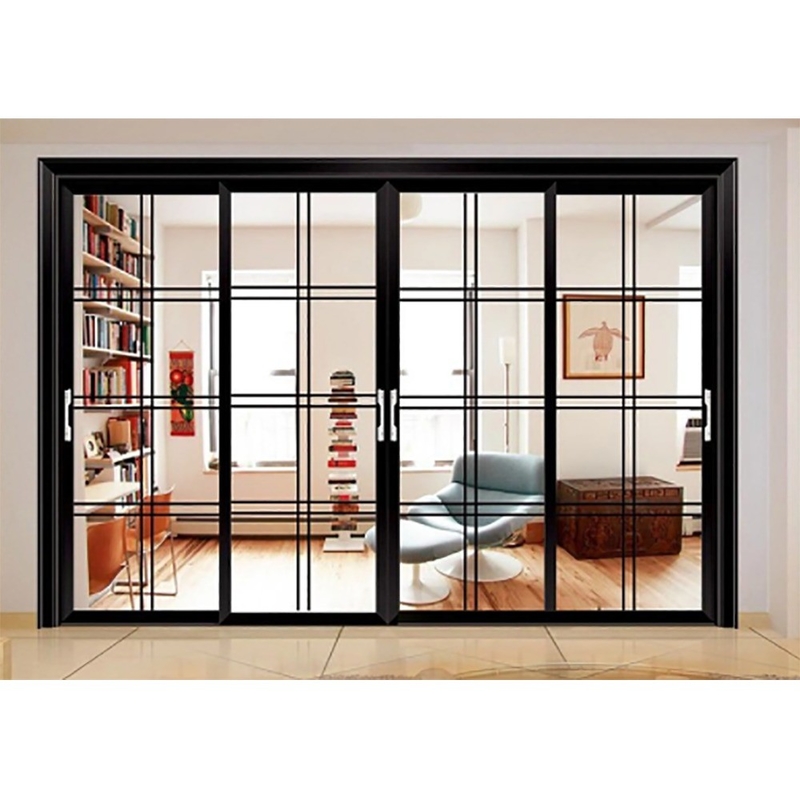 10 capas de aluminio apilados doble elevador de vidrio y doble elevador de vidrio templado puertas correderas