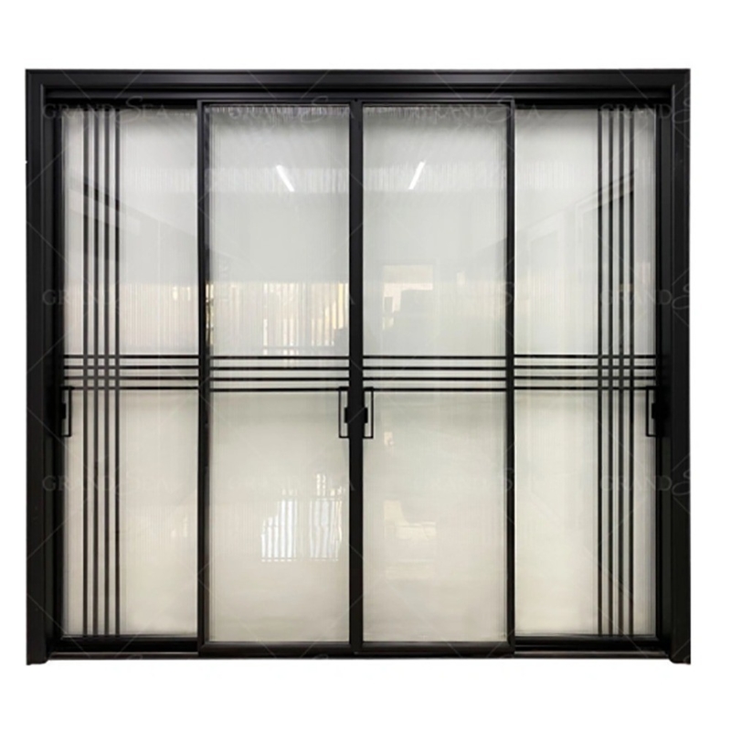 10 capas de aluminio apilados doble elevador de vidrio y doble elevador de vidrio templado puertas correderas
