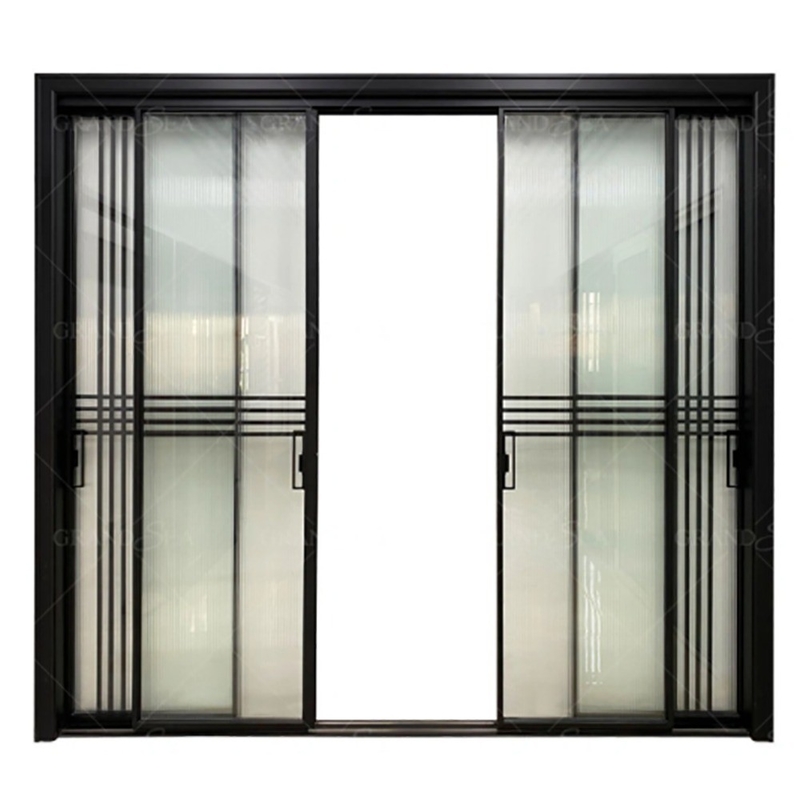 10 capas de aluminio apilados doble elevador de vidrio y doble elevador de vidrio templado puertas correderas