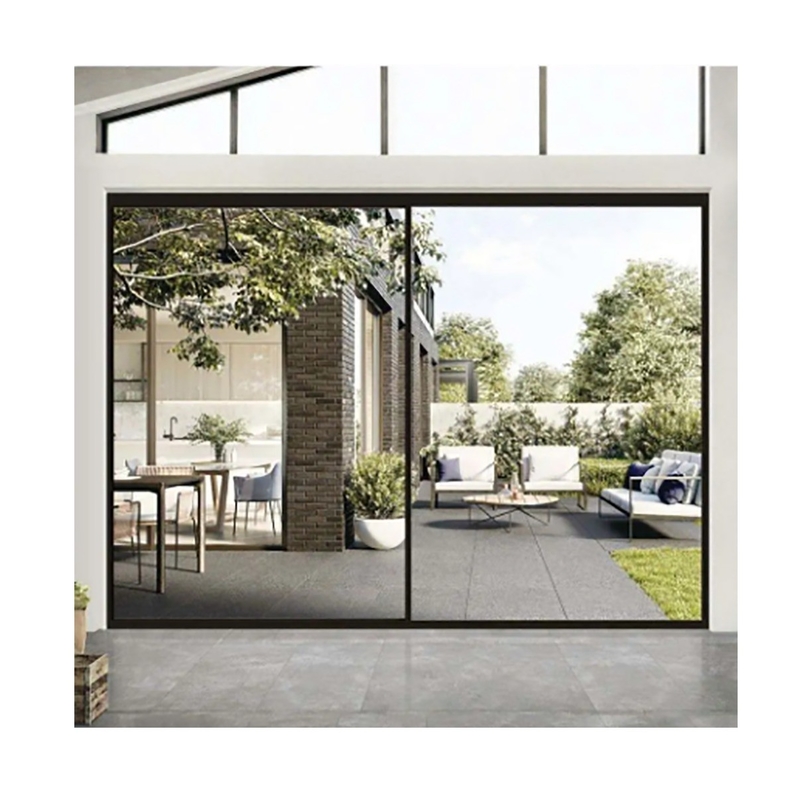 Puertas correderas de aluminio exteriores con vista de vidrio grande y ancho de marco de ventana de 70 mm