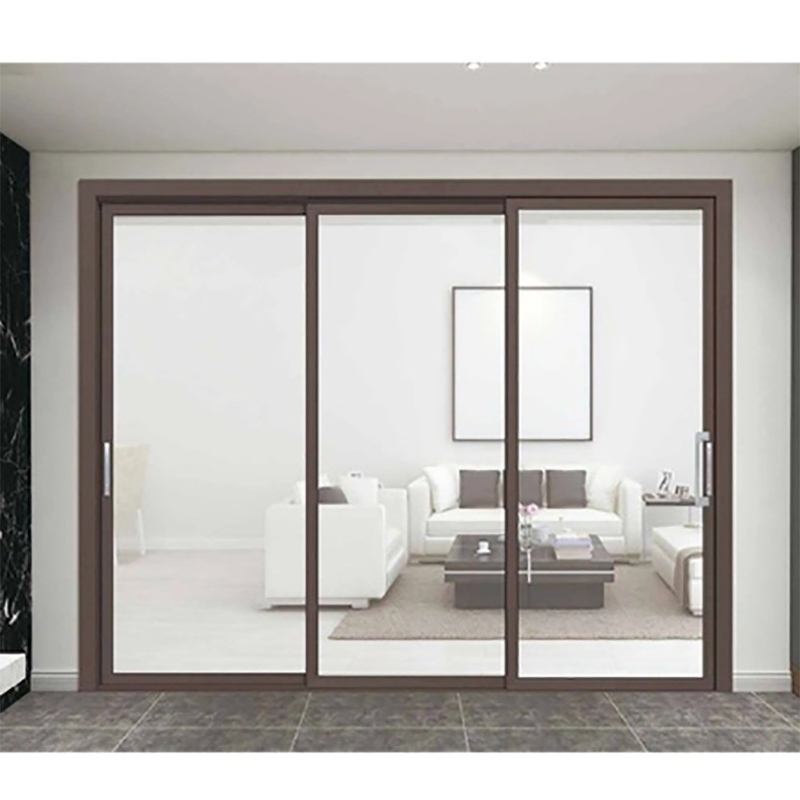 Puertas correderas de aluminio exteriores con vista de vidrio grande y ancho de marco de ventana de 70 mm