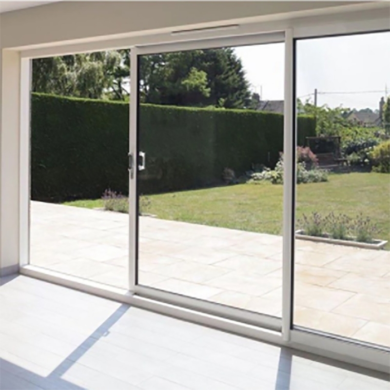 Puertas correderas de aluminio exteriores con vista de vidrio grande y ancho de marco de ventana de 70 mm