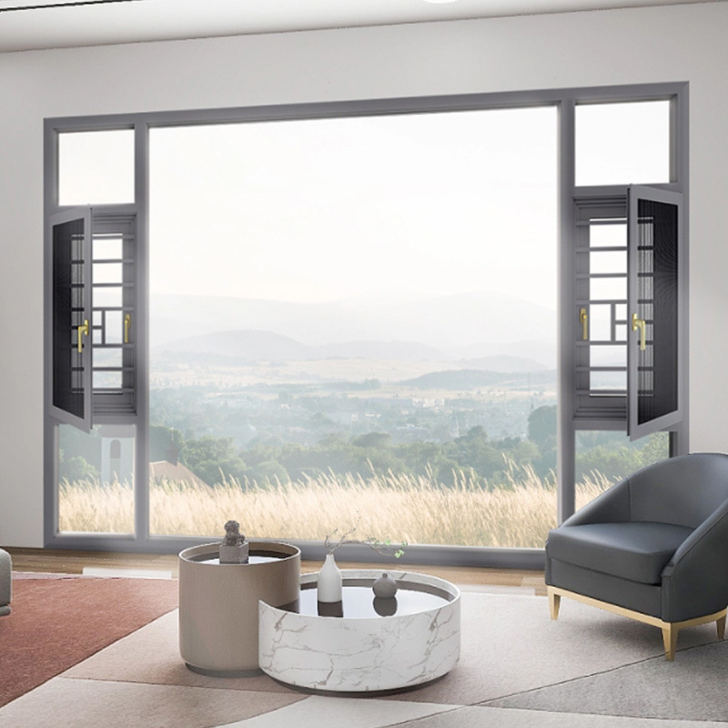 Estrechamiento del agua Nivel 6 R D Ventanas de aluminio francés con cortina colgante Tipo