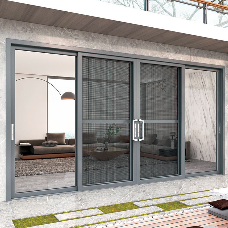 Puertas de vidrio correderas de aluminio con corte térmico y buena