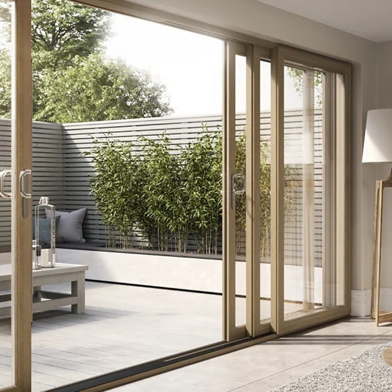 Puerta corredera residencial energética con espesor de pared de aluminio de 1,4 mm y ruptura térmica