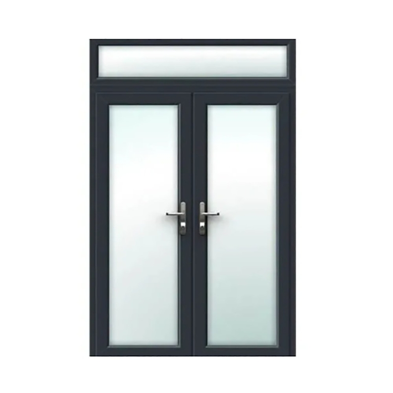 Método de apertura de empuje y tira SKATE Standard Slim Luxury Color Negro Villa Casa de aluminio Casement Puertas de vidrio