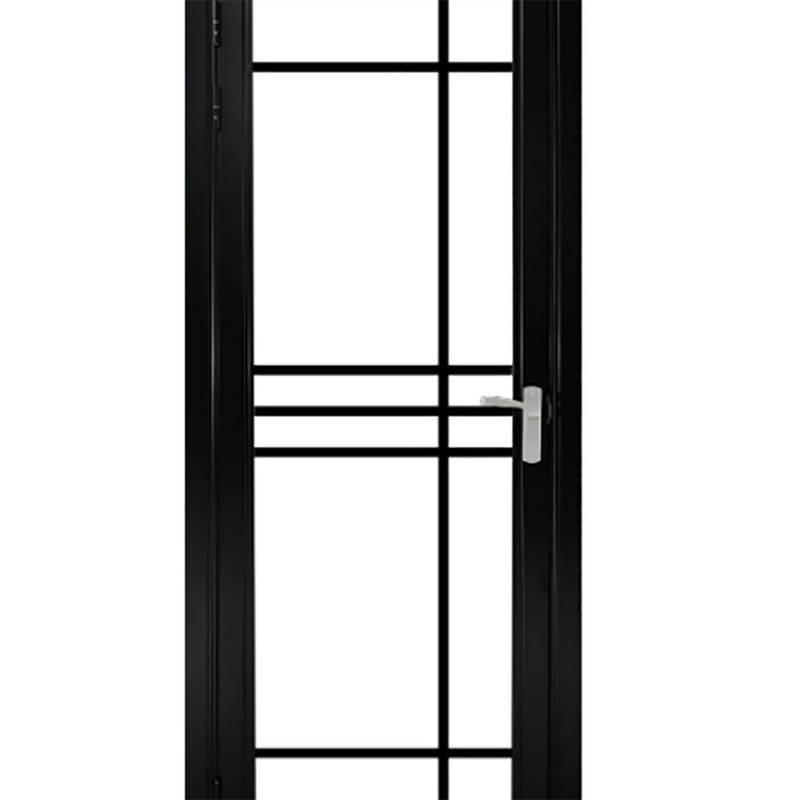 Método de apertura de empuje y tira SKATE Standard Slim Luxury Color Negro Villa Casa de aluminio Casement Puertas de vidrio