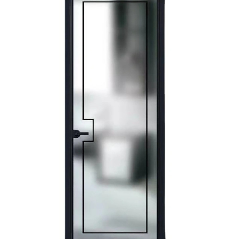 Método de apertura de empuje y tira SKATE Standard Slim Luxury Color Negro Villa Casa de aluminio Casement Puertas de vidrio