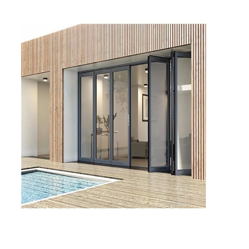 Puertas correderas de aluminio negro con coefficiente de aislamiento térmico K ≤ 21