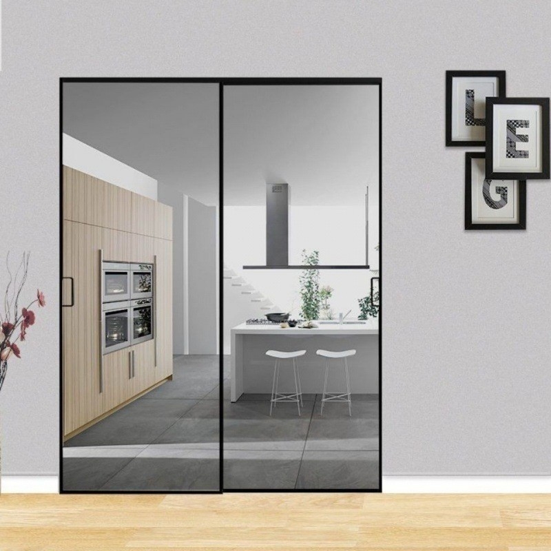 Puertas corredizas de vidrio de aluminio personalizado de marco estrecho asequible para diseño de ventanas de proyecto