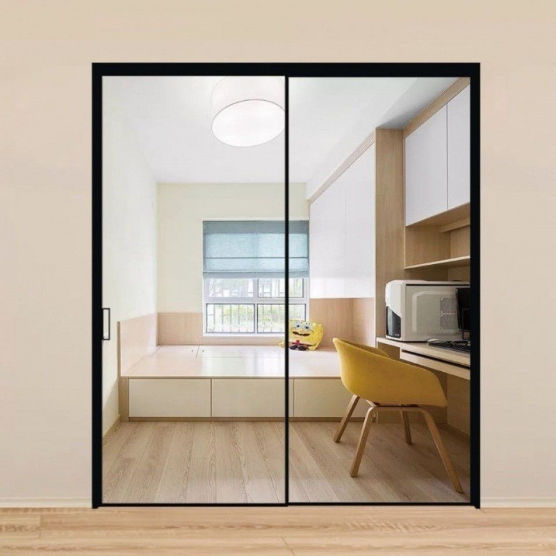 Puertas corredizas de vidrio de aluminio personalizado de marco estrecho asequible para diseño de ventanas de proyecto