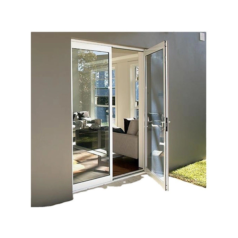 Puertas de doble cristal de aleación de aluminio casementas de alta resistencia al viento personalizadas para oficina en el hogar