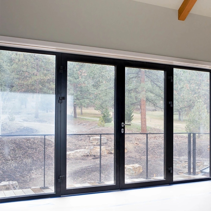 Puertas de doble cristal de aleación de aluminio casementas de alta resistencia al viento personalizadas para oficina en el hogar