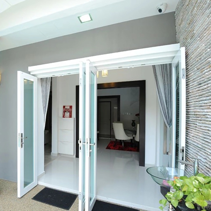 Puertas de doble cristal de aleación de aluminio casementas de alta resistencia al viento personalizadas para oficina en el hogar
