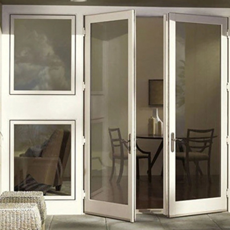 Puertas de doble cristal de aleación de aluminio casementas de alta resistencia al viento personalizadas para oficina en el hogar