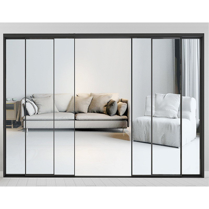 Producción de puertas de vidrio de aluminio de marco estrecho deslizante con diseño minimalista