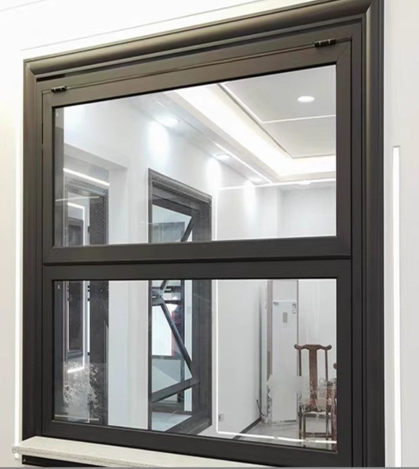 Nivel 8 estanqueidad al aire Aluminio Ventanas colgantes de arriba y abajo para cortinas colgantes en el diseño