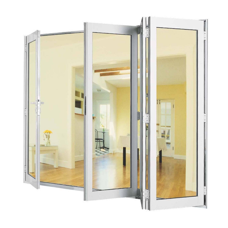 Puerta plegable de cristal de aluminio de balcón de estilo europeo Buena y para actualización de vidrio triplex