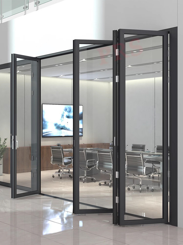 Puerta plegable de cristal de aluminio de balcón de estilo europeo Buena y para actualización de vidrio triplex
