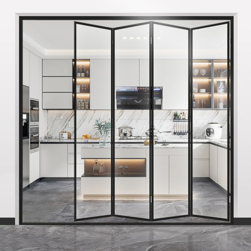 Puerta plegable de cristal de aluminio de balcón de estilo europeo Buena y para actualización de vidrio triplex